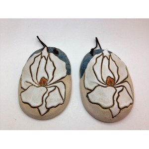 Vintage Pair of Magnolia Bloom Wall Pockets Tile Design   292451401339